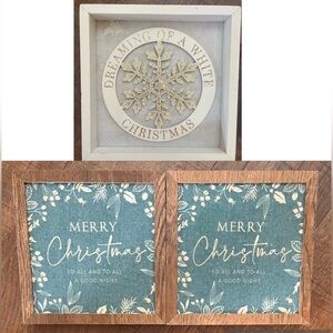 NWT Ashland wooden free standing table decor signs Christmas